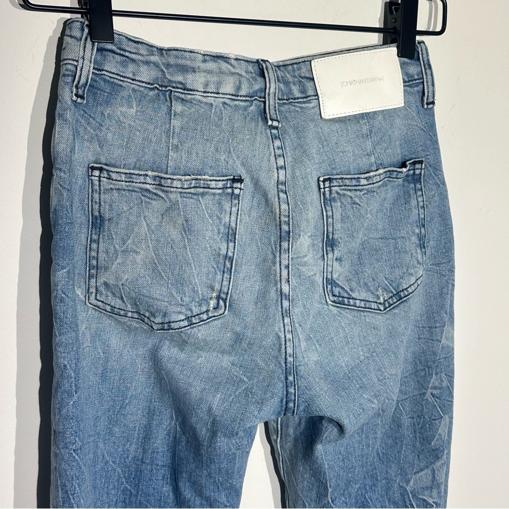 Jonathan Simkhai Designer Womans Distressed Jeans Blue Light Wash Size 25 - Picture 8 of 13